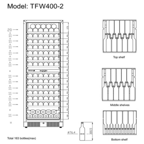 Шкаф винный tefcold tfw 400 2f